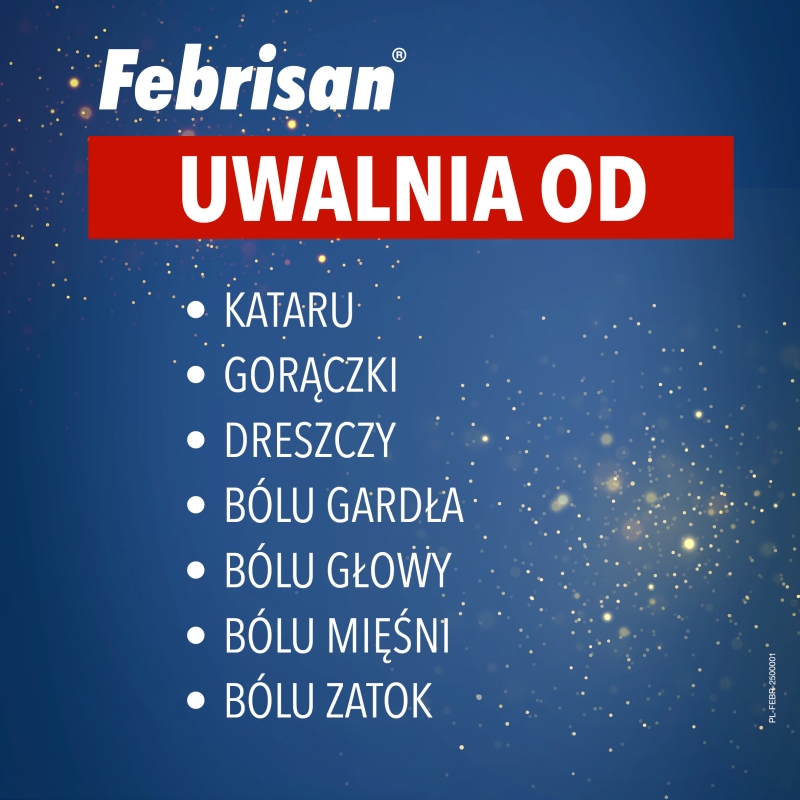Febrisan, proszek musujący na objawy przeziębienia i grypy, 12 sasz. po 5 g