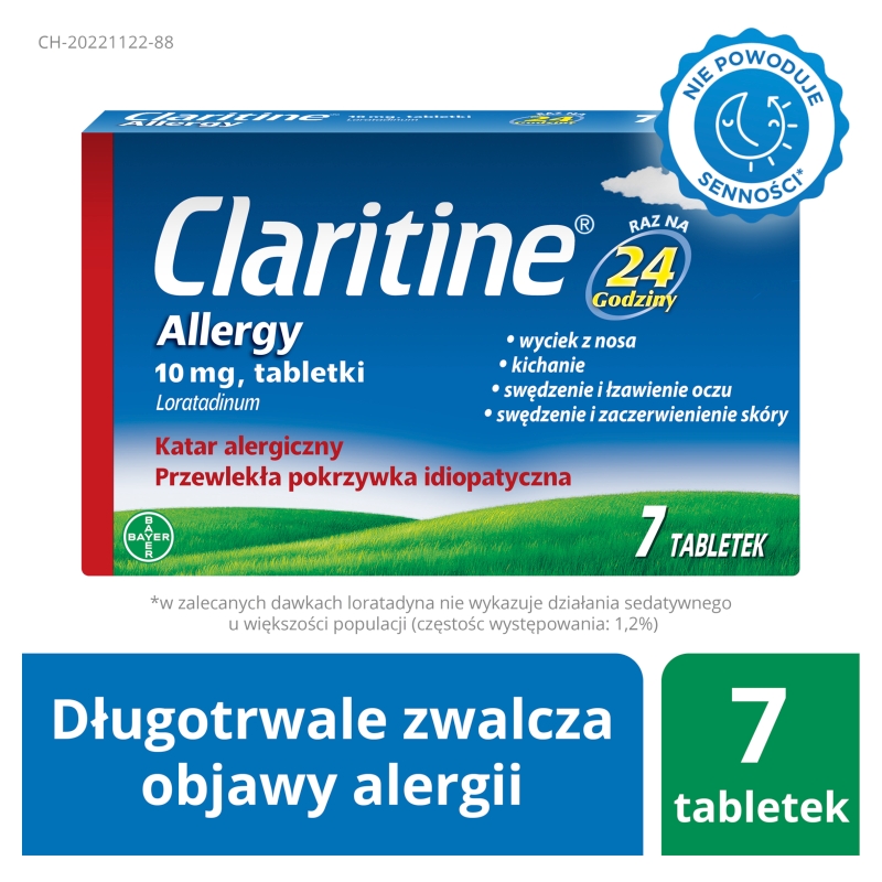 Claritine Allergy, tabletki na objawy alergii, 7 szt.