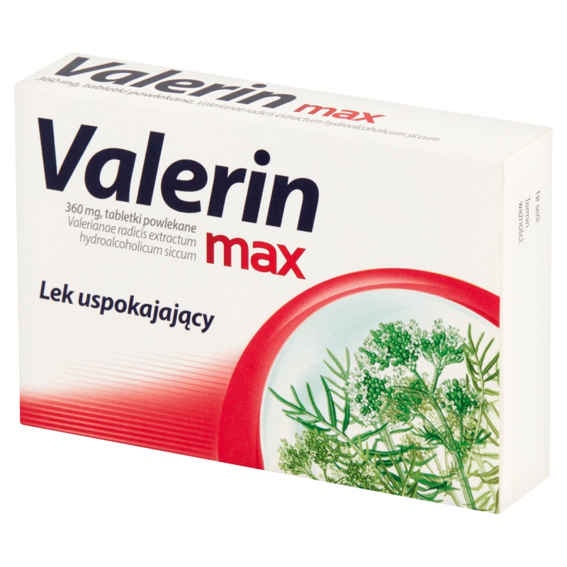 Valerin max, tabletki uspokajające w stanach napięcia nerwowego i niepokoju, 10 szt.