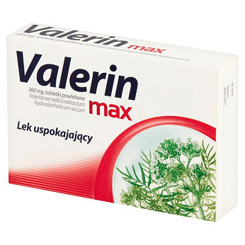 Valerin max, tabletki uspokajające w stanach napięcia nerwowego i niepokoju, 10 szt.