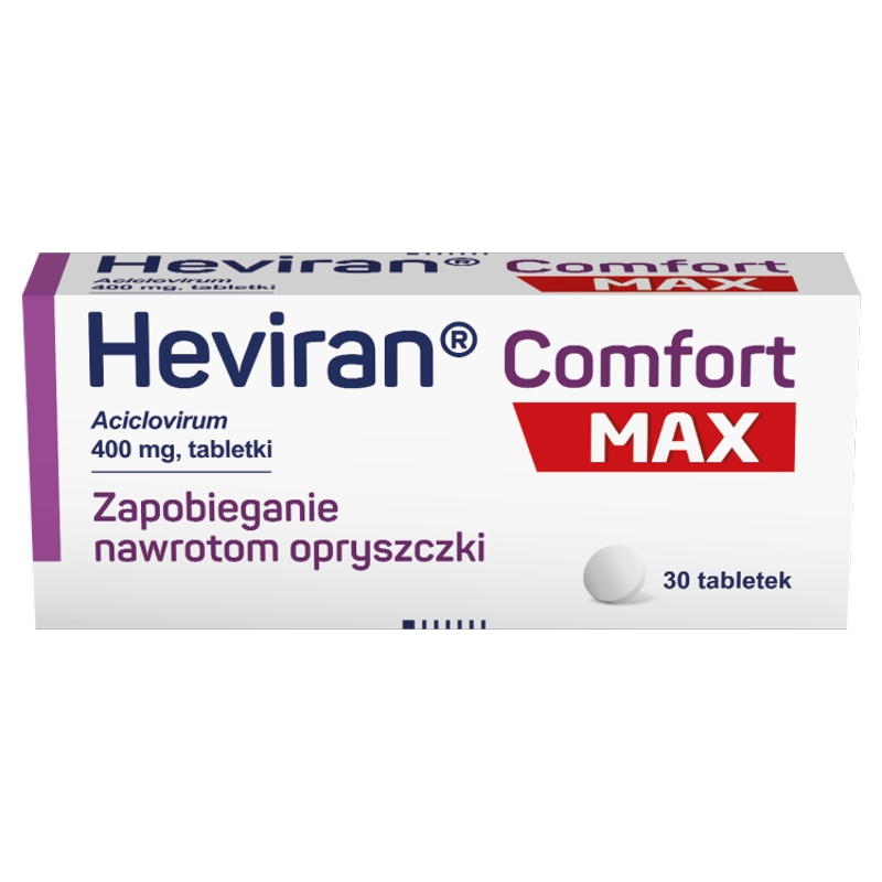 Heviran Comfort MAX, tabletki na nawracającą opryszczkę, 0,4 g, 30 szt.
