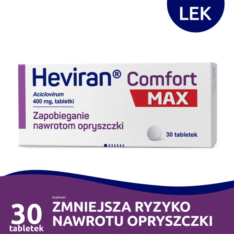 Heviran Comfort MAX, tabletki na nawracającą opryszczkę, 0,4 g, 30 szt.
