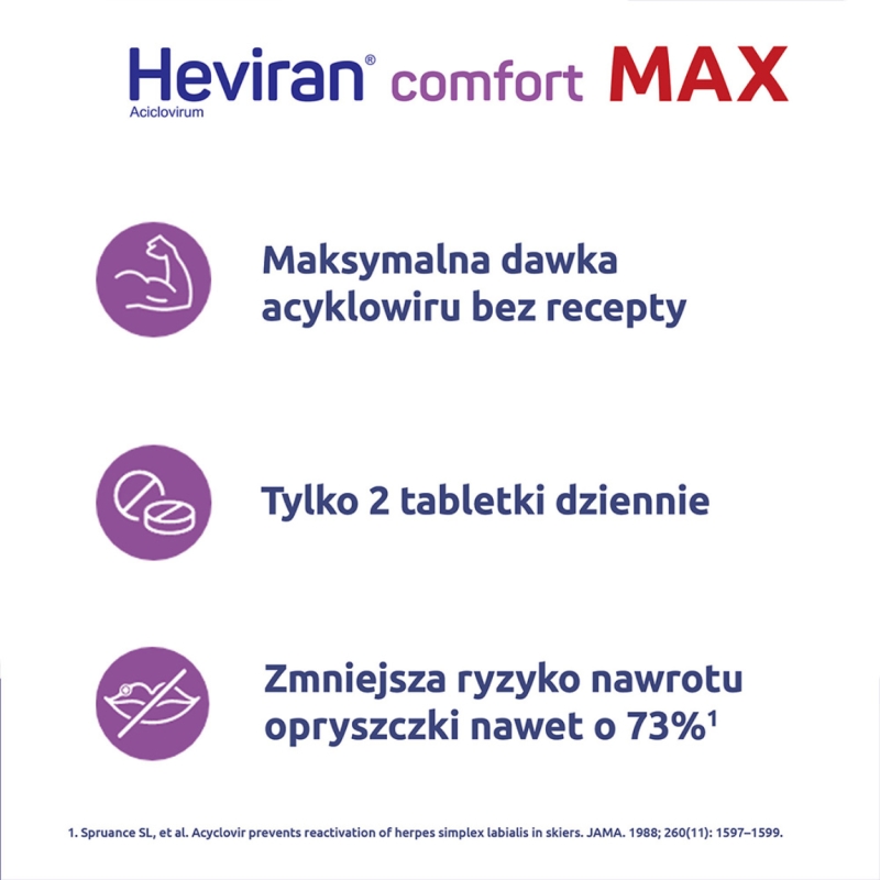 Heviran Comfort MAX, tabletki na nawracającą opryszczkę, 0,4 g, 30 szt.