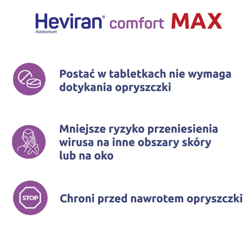 Heviran Comfort MAX, tabletki na nawracającą opryszczkę, 0,4 g, 30 szt.