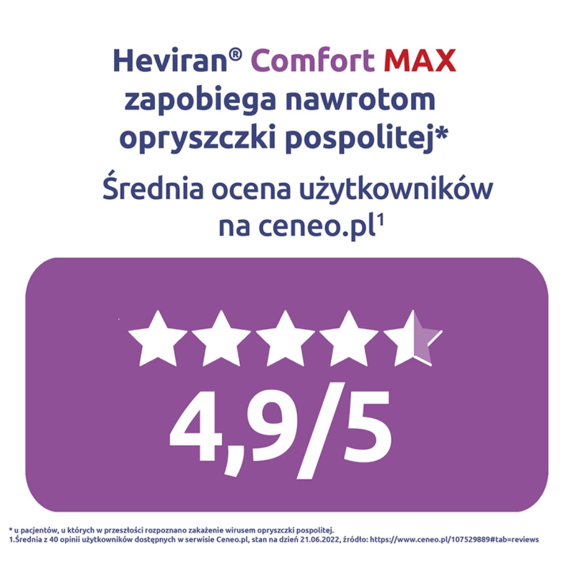 Heviran Comfort MAX, tabletki na nawracającą opryszczkę, 0,4 g, 30 szt.