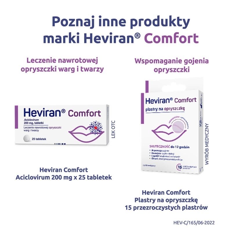 Heviran Comfort MAX, tabletki na nawracającą opryszczkę, 0,4 g, 30 szt.