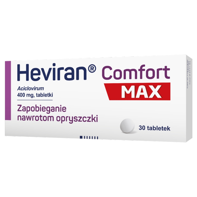 Heviran Comfort MAX, tabletki na nawracającą opryszczkę, 0,4 g, 30 szt.