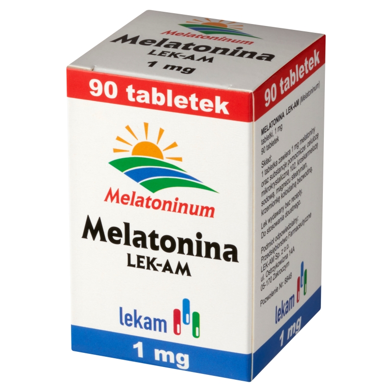 Melatonina LEK-AM , tabletki wspomagające w zasypianiu, 90 szt.