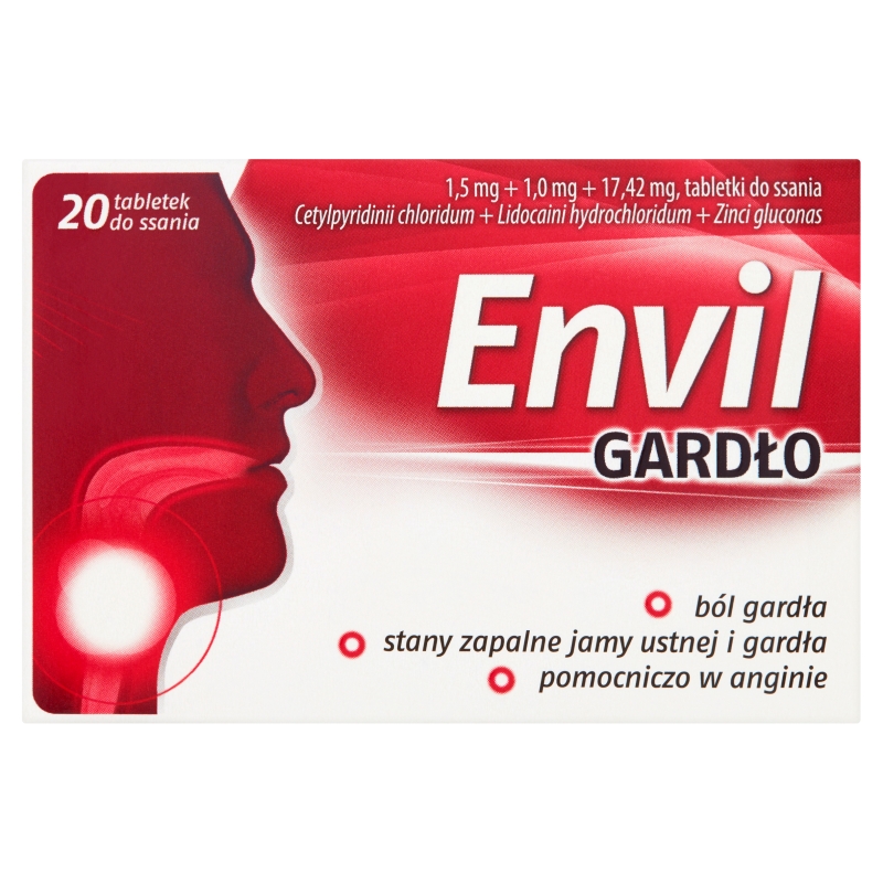 Envil gardło  tabletki na ból gardła, 20 szt. 