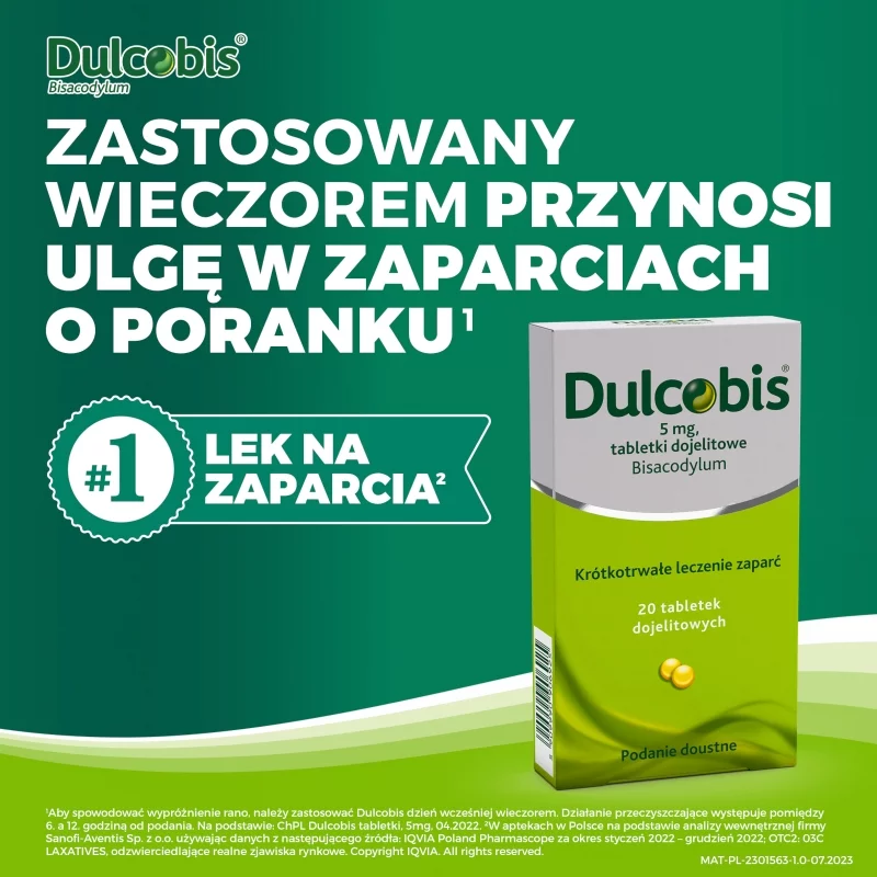 Dulcobis, tabletki na zaparcia, 20 szt.