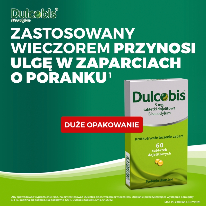 Dulcobis, tabletki do krótkotrwałe leczenie zaparć, 60 szt.