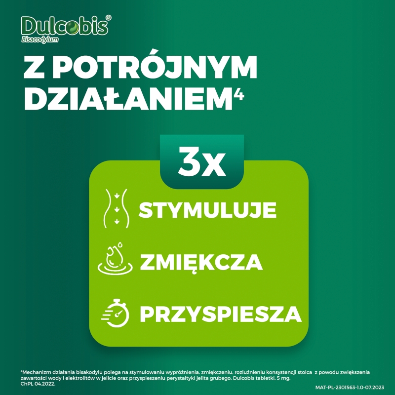 Dulcobis, tabletki do krótkotrwałe leczenie zaparć, 60 szt.