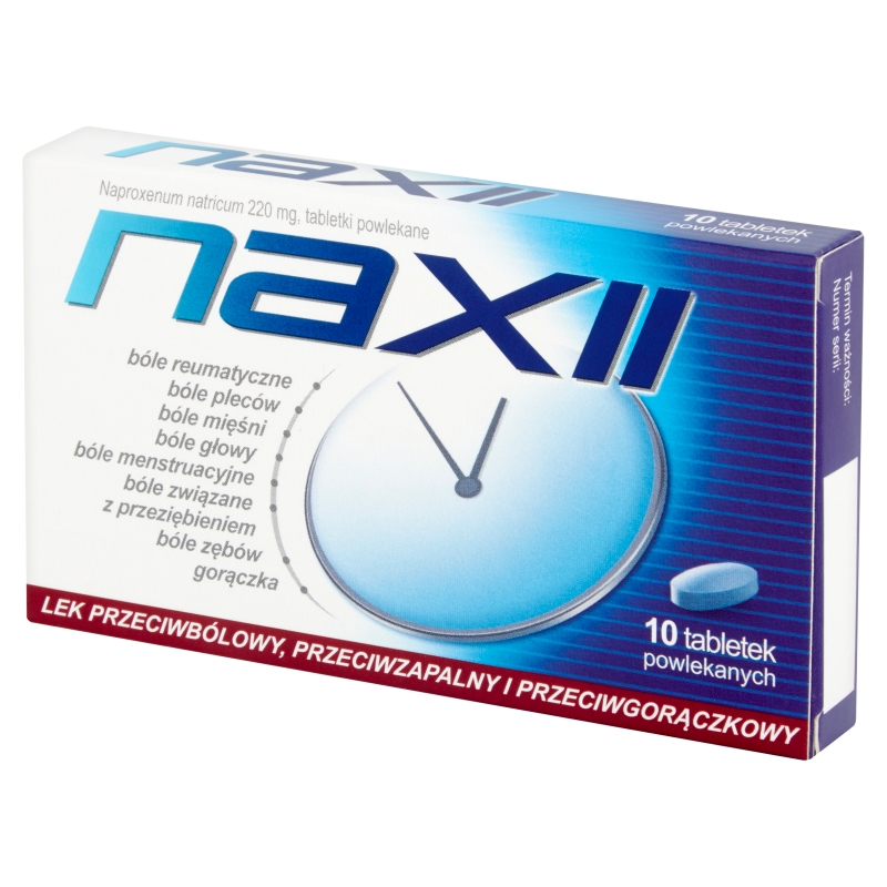 Naxii, tabletki o działaniu przeciwbólowym i przeciwgorączkowym, 10 szt.