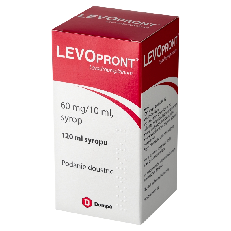 Levopront, syrop na kaszel suchy dla dzieci od 2 lat i dorosłych, butelka 120 ml