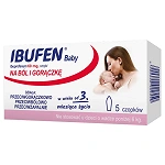 Ibufen Baby czopki na ból i gorączkę dla dzieci od 3 miesiąca życia, 5 szt.
