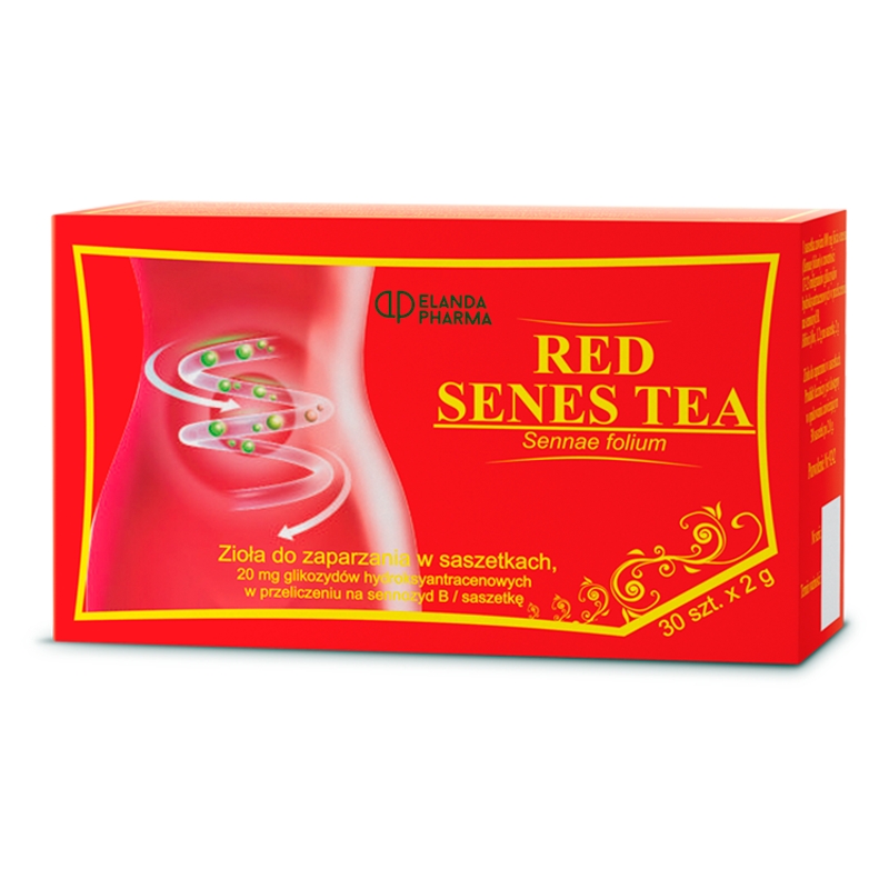 RED SENES TEA zioła w saszetkach z liściem senesu o działaniu przeczyszczającym, 30 sasz.