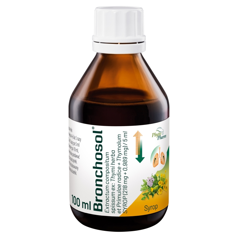 Bronchosol , syrop na kaszel i utrudnione odkrztuszanie, 100 ml