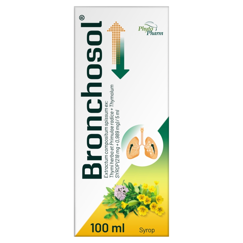Bronchosol  syrop na kaszel i utrudnione odkrztuszanie, 100 ml