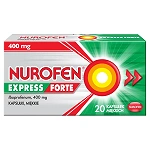 Nurofen Express Forte kapsułki na ból różnego pochodzenia o nasileniu słabym i umiarkowanym, 20 szt.