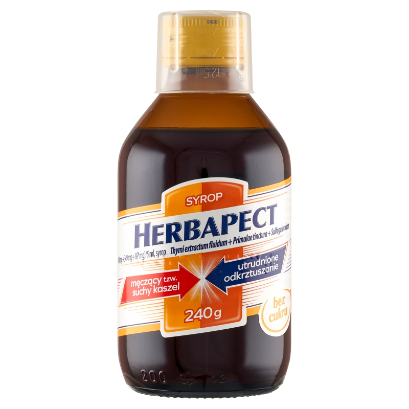 Herbapect , syrop na utrudnione odkrztuszanie, suchy, męczący kaszel, 240 g