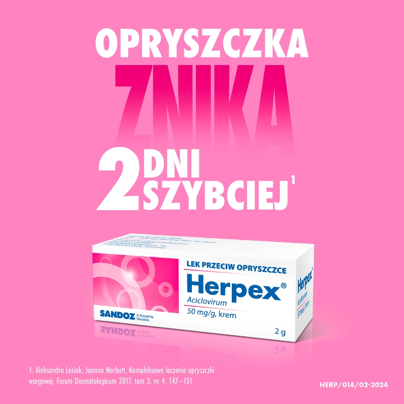 Herpex, krem przeciwwirusowy na opryszczkę, 2 g