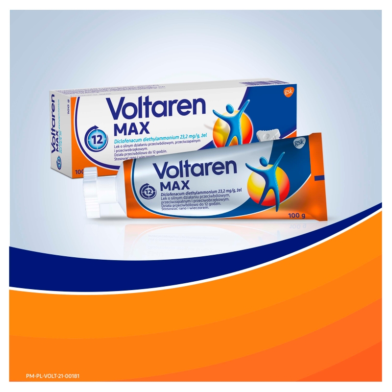 Voltaren MAX, żel przeciwbólowy, przeciwzapalny, przeciwobrzękowy, tuba 100 g