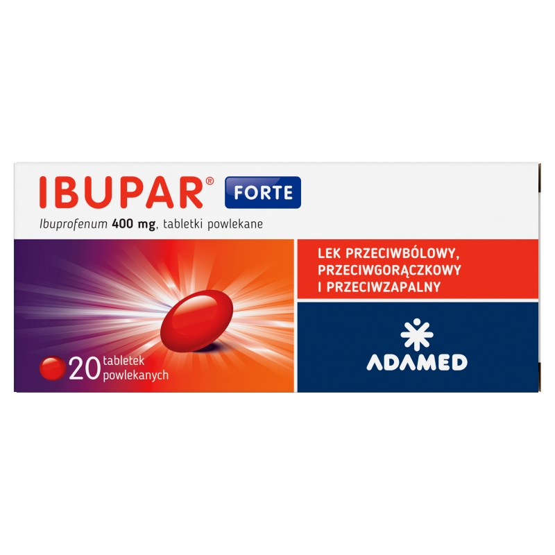 Ibupar Forte 400 mg tabletki przeciwzapalne, przeciwbólowe, przeciwgorączkowe, 20 szt.