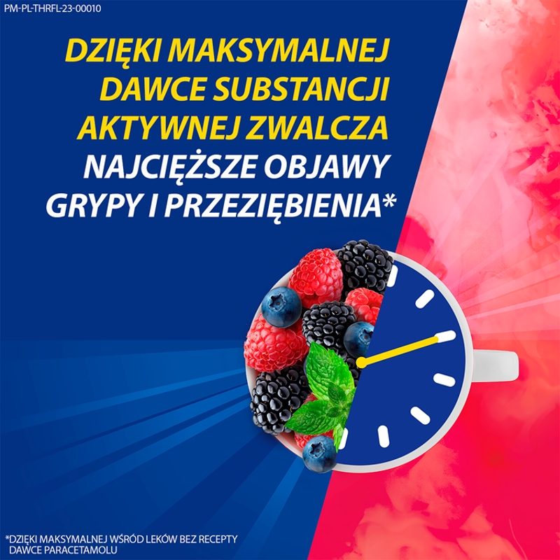 Theraflu Max Grip, proszek na objawy przeziębienia i grypy o smaku owoców leśnych, 10 sasz.