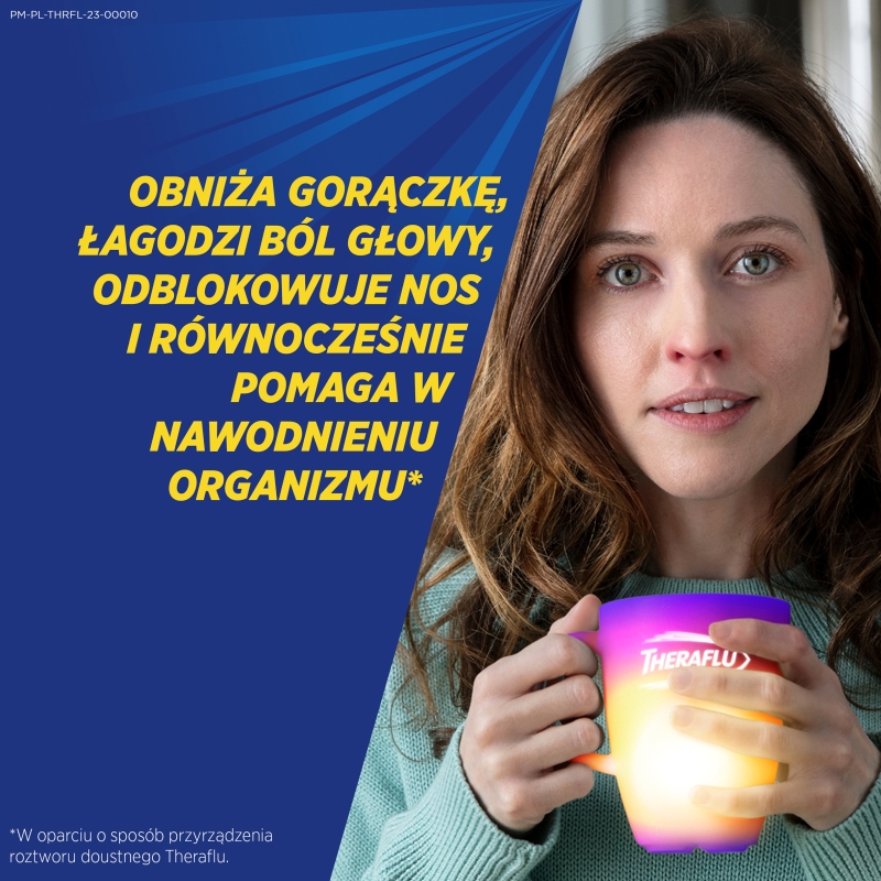 Theraflu Max Grip, proszek na objawy przeziębienia i grypy o smaku owoców leśnych, 10 sasz.