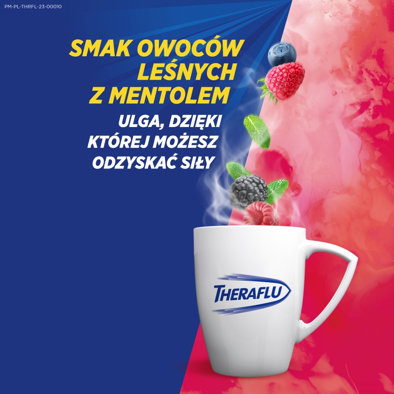 Theraflu Max Grip, proszek na objawy przeziębienia i grypy o smaku owoców leśnych, 10 sasz.