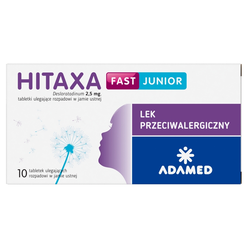 Hitaxa fast junior tabletki łagodzące objawy alergii dla dzieci, 10 szt.