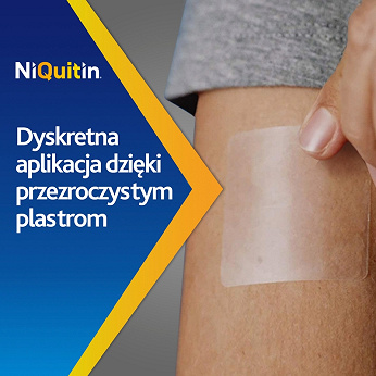 NiQuitin, przezroczyste plastry transdermalne wspomagające rzucenie palenia, 7 szt.
