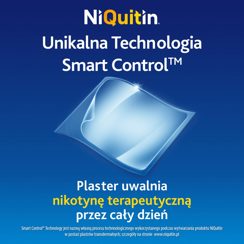 NiQuitin, przezroczyste plastry transdermalne wspomagające rzucenie palenia, 7 szt.