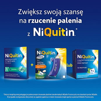 NiQuitin, przezroczyste plastry transdermalne wspomagające rzucenie palenia, 7 szt.