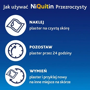 NiQuitin, plastry wspomagające rzucenie palenia, 7 szt.