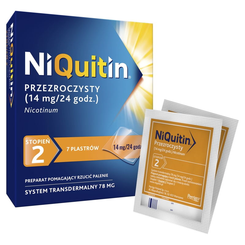 NiQuitin, plastry wspomagające rzucenie palenia, 7 szt.