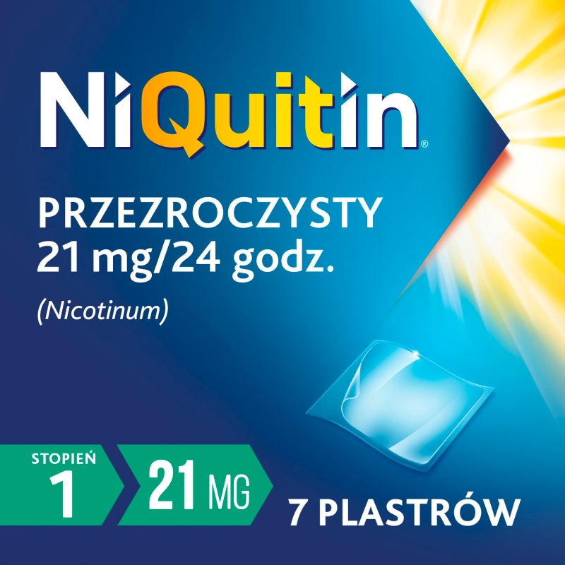 NiQuitin, plastry transdermalne wspomagające rzucenie palenia, 7 szt.