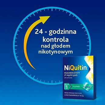 NiQuitin, plastry transdermalne wspomagające rzucenie palenia, 7 szt.