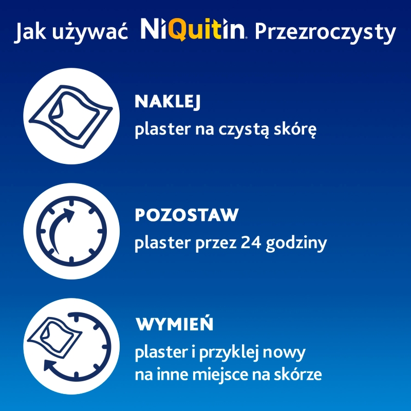 NiQuitin, plastry transdermalne wspomagające rzucenie palenia, 7 szt.