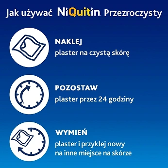 NiQuitin, plastry transdermalne wspomagające rzucenie palenia, 7 szt.