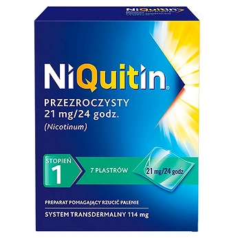 NiQuitin, plastry transdermalne wspomagające rzucenie palenia, 7 szt.