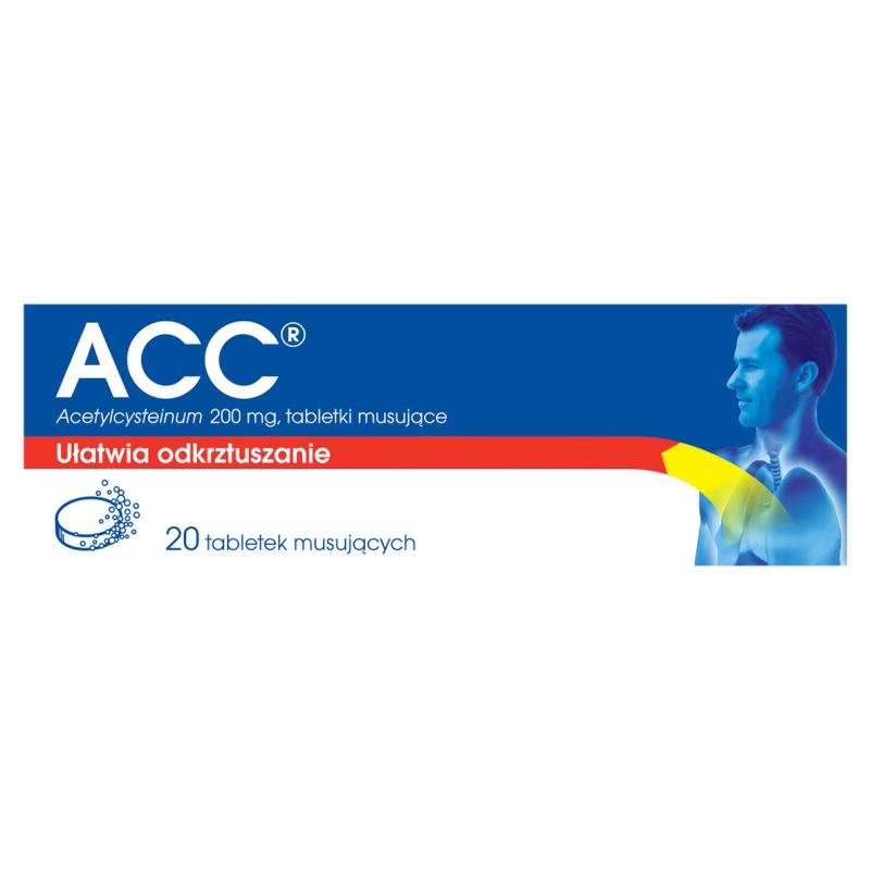 ACC 200 mg, tabletki musujące ułatwiające odkrztuszanie, 20 szt.