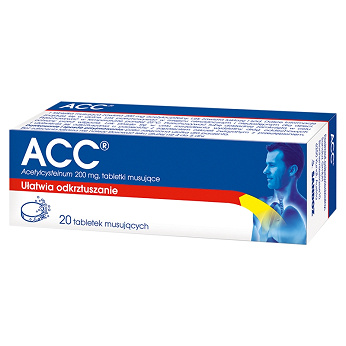 ACC 200 mg, tabletki musujące ułatwiające odkrztuszanie, 20 szt.