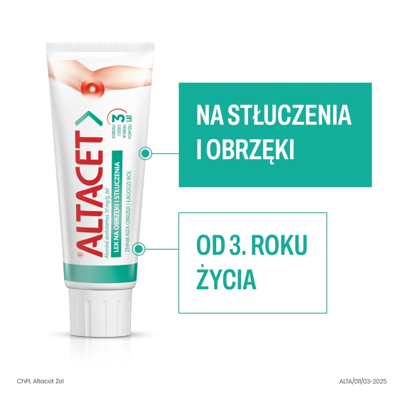 Altacet, żel na obrzęk po stłuczeniach tkanek i stawów, tuba 75 g