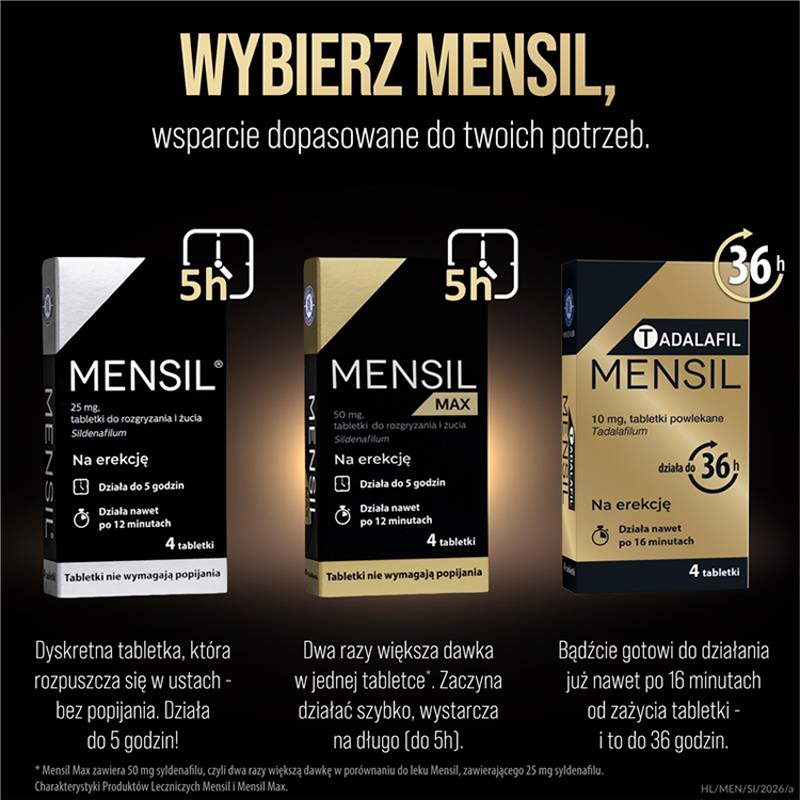 Mensil Max , tabletki na erekcję, 4 szt.