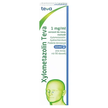 Xylometazolin Teva, aerozol na zapalną niedrożność nosa, butelka 10 ml
