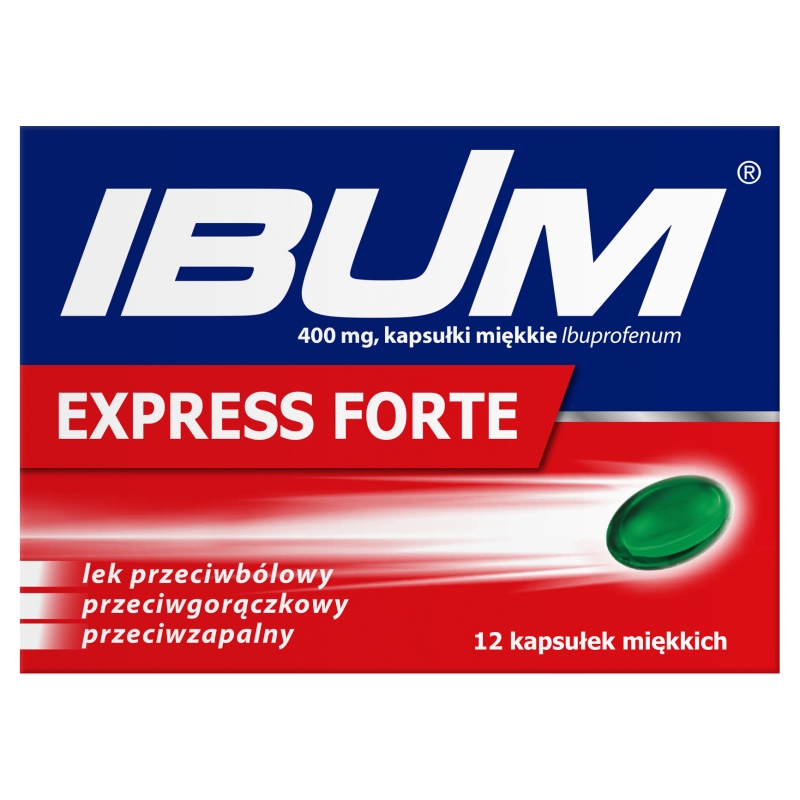 Ibum Express Forte 400 mg,  kapsułki na bóle różnego nasilenia, 12 szt.