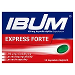 Ibum Express Forte 400 mg, kapsułki na bóle różnego nasilenia, 12 szt.