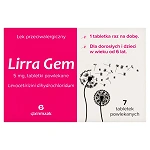 Lirra Gem tabletki na alergiczne zapalenie błony śluzowej nosa, 7 szt.
