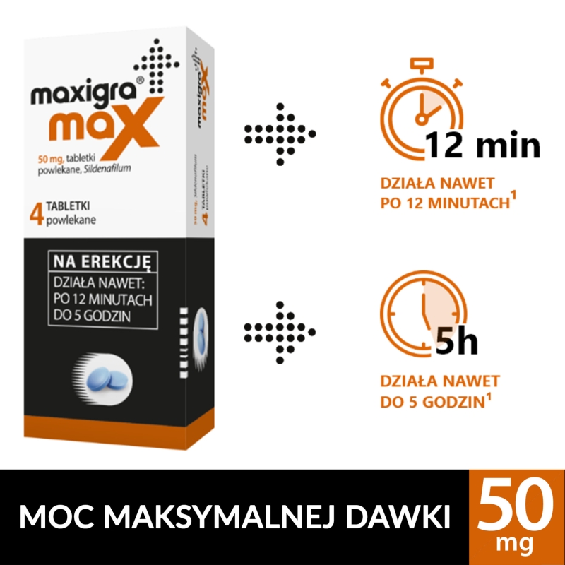 Maxigra Max, tabletki na erekcję, 4 szt.